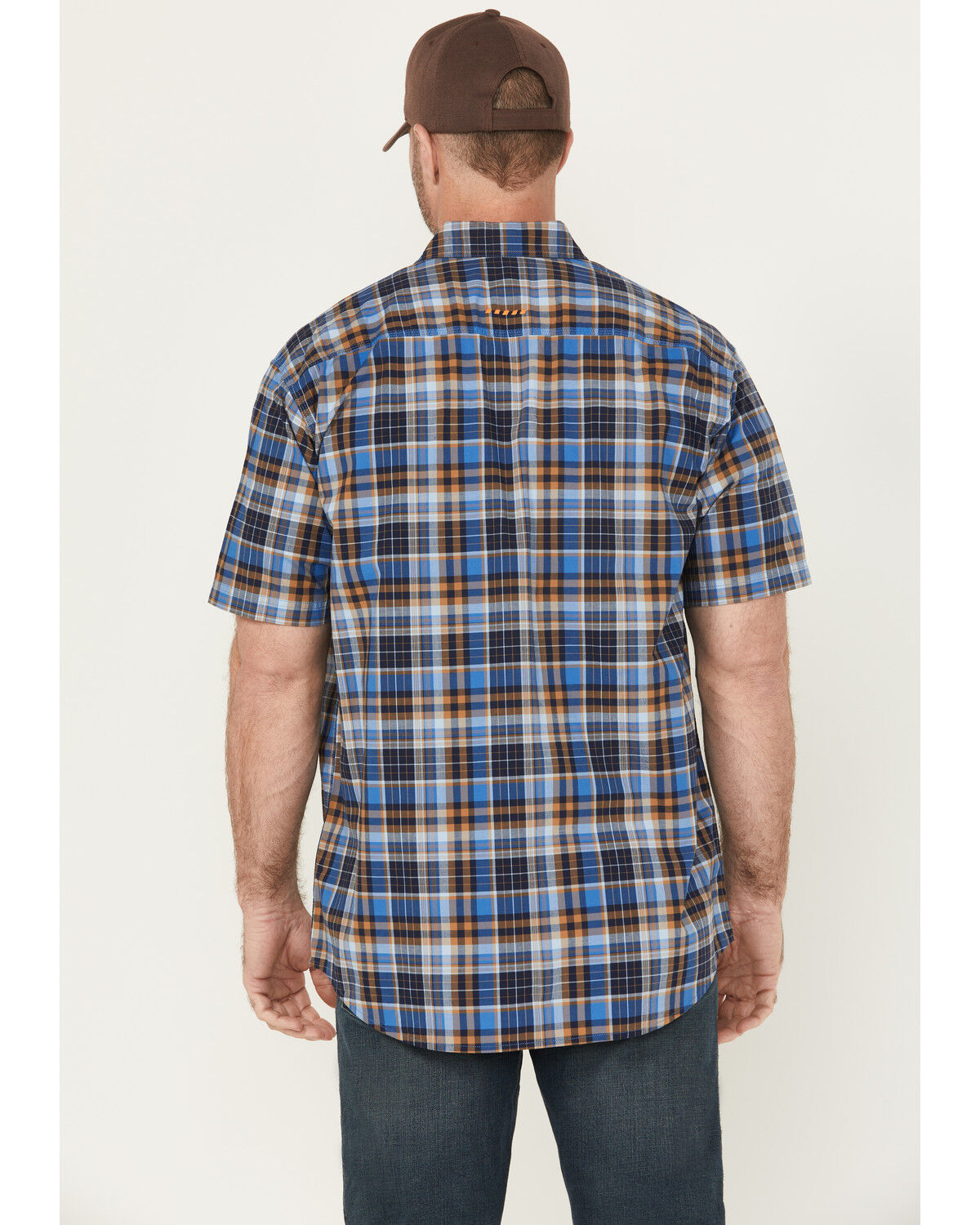 Image #4 - Ariat Men's Rebar Made Tough Short Sleeve Button-Down Stretch Work Shirt, Blue, hi-res