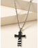 Image #1 - Cody James Men's Stainless Flag Cross, Silver, hi-res