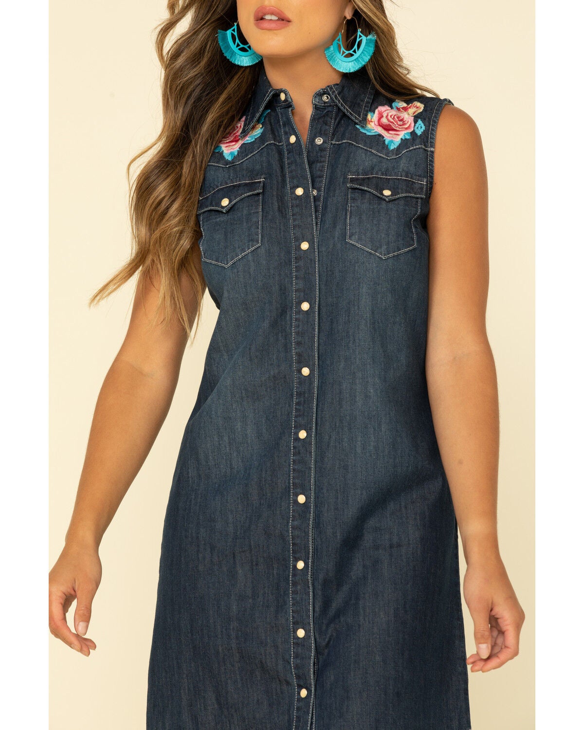 Image #4 - Stetson Women's Denim Embroidered Dress, , hi-res