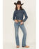 Image #1 - Rock & Roll Denim Women's Medium Wash Mid Rise Boot Stitch Bootcut Stretch Denim Jeans, Medium Wash, hi-res