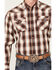 Image #3 - Rodeo Clothing Men's Plaid Print Long Sleeve Snap Western Shirt, Burgundy, hi-res