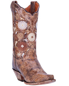 Dan Post Women's Pinwheel Western Boots - Snip Toe, Tan, hi-res