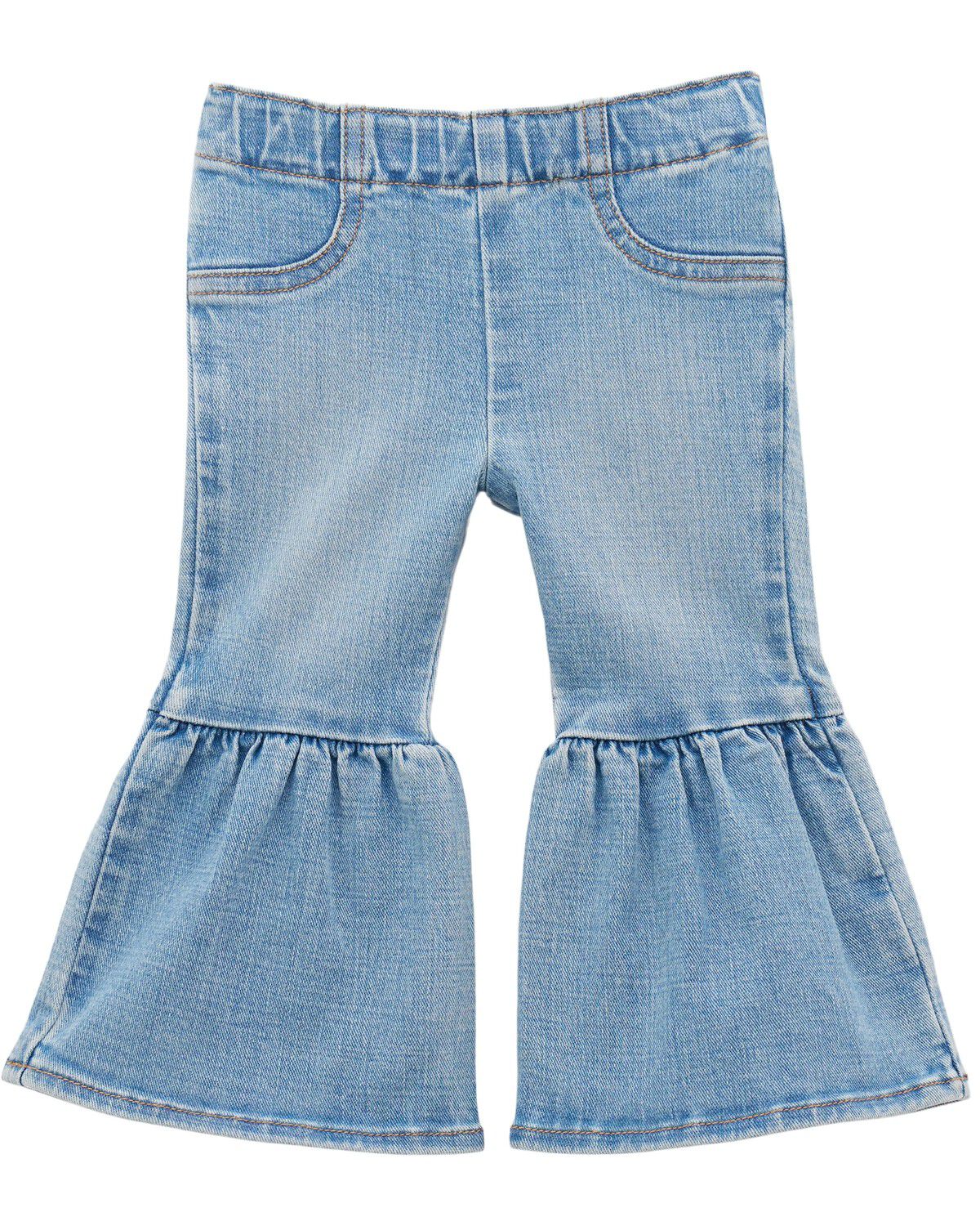 Image #2 - Wrangler Toddler Girls' Light Wash Americana Pull-On Flare Jeans, Blue, hi-res