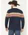 Image #3 - RANK 45® Men's Border Striped Rugby Polo Shirt, Navy, hi-res