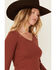 Image #2 - Shyanne Women's Ribbed Long Sleeve Sweater, Mauve, hi-res