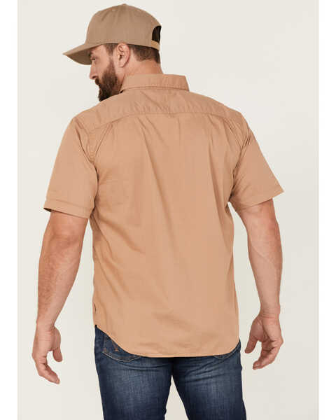 Image #4 - Brixton Men's Mojave Charter Solid Utility Button Down Western Shirt , Tan, hi-res