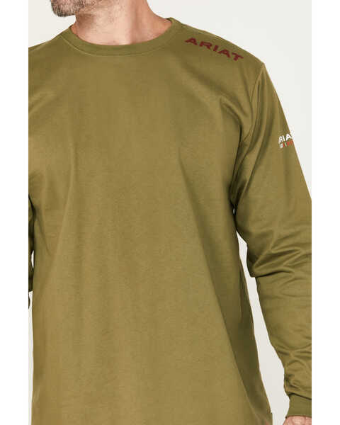 Image #3 - Ariat Men's FR Born For This Long Sleeve Work T-Shirt, Green, hi-res