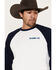 Image #2 - RANK 45® Men's Raglan 3/4 Sleeve Graphic T-Shirt, White, hi-res