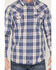 Image #3 - Moonshine Spirit&reg; Men's Burning Blue Plaid Print Long Sleeve Snap Western Shirt, Blue, hi-res