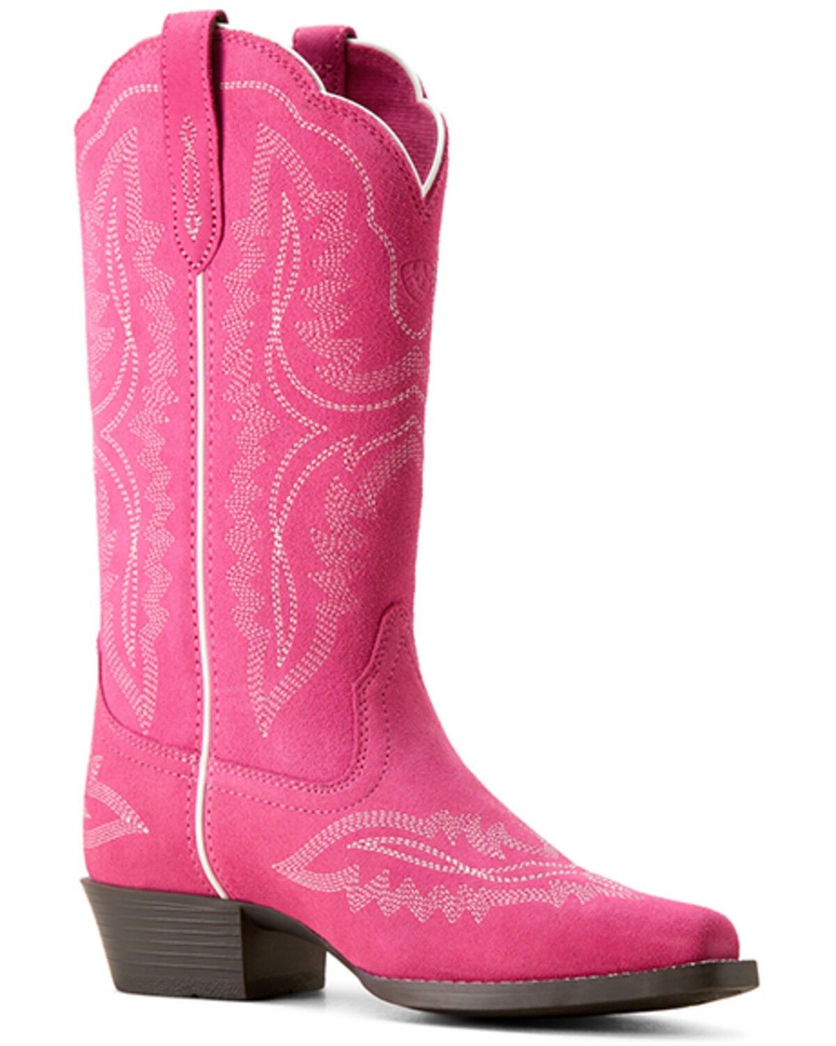 Image #1 - Ariat Girls' Casanova Suede Western Boots - Snip Toe, Pink, hi-res