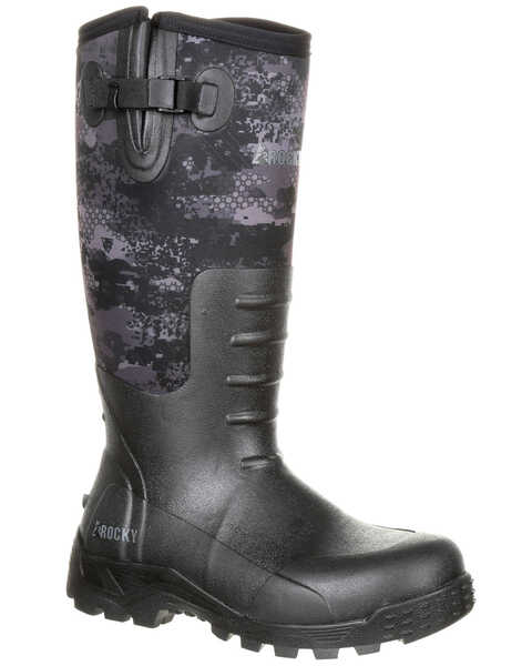 Image #1 - Rocky Men's Sport Pro Rubber Waterproof Outdoor Boots - Round Toe, Camouflage, hi-res