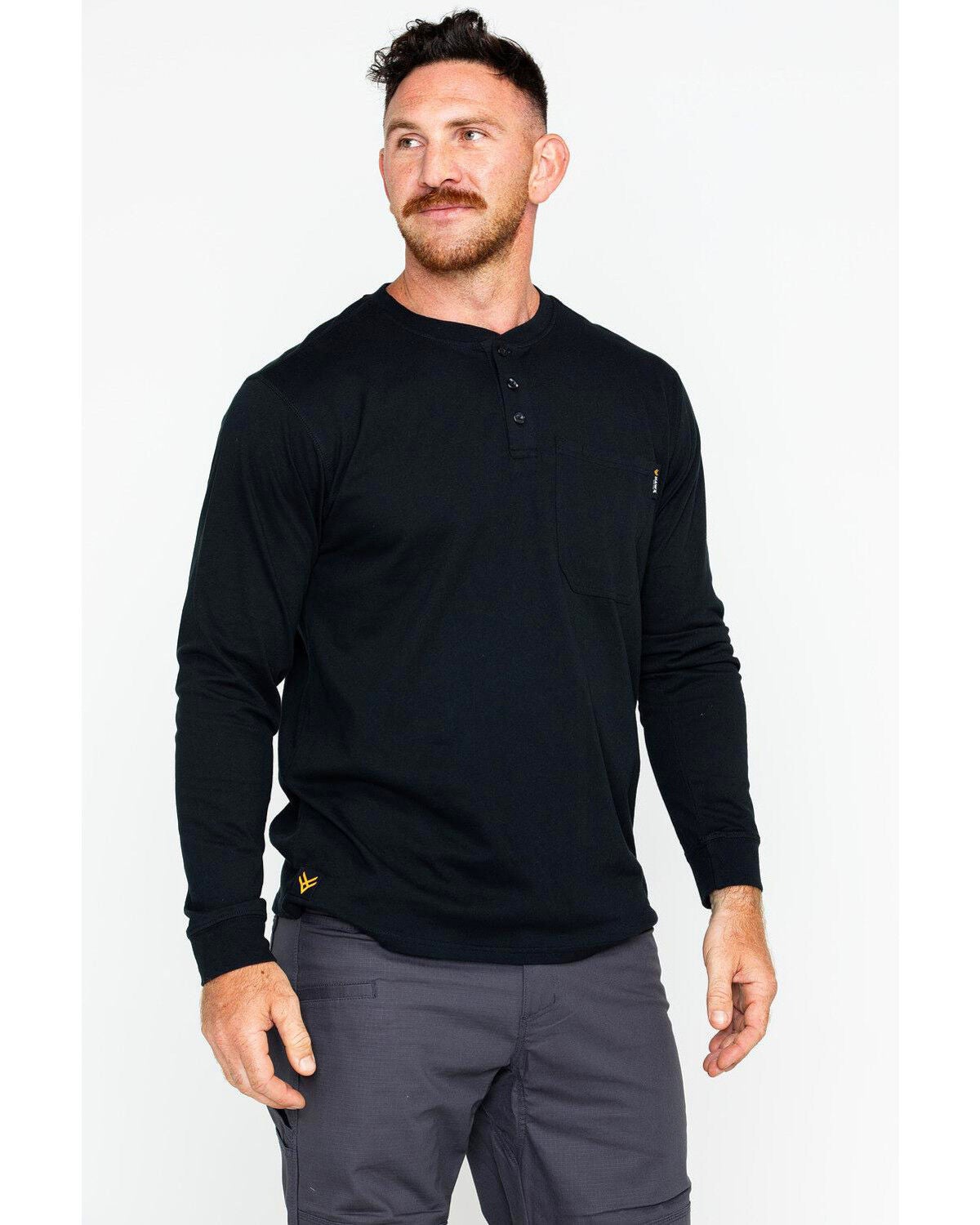 Hawx Men's Pocket Henley Work Shirt 