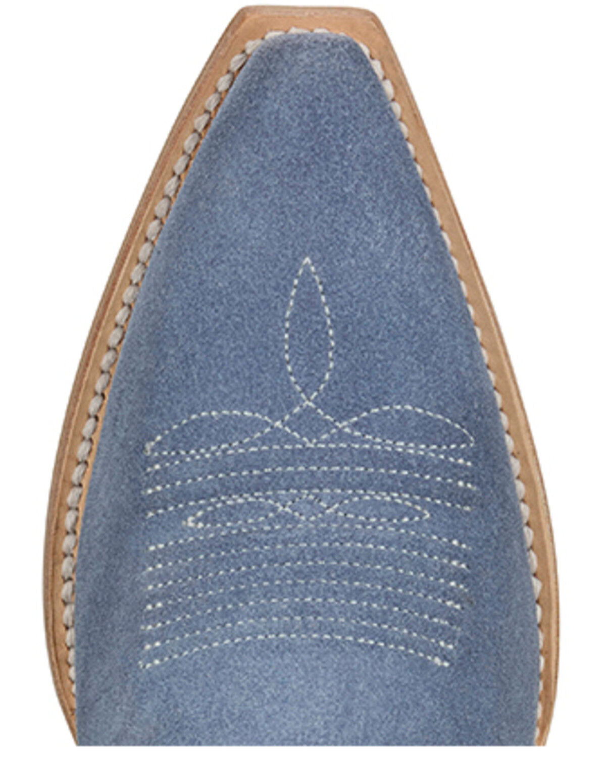 Image #6 - Tony Lama Women's Lea Suede Western Booties - Snip Toe, Light Blue, hi-res