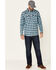 Image #2 - Cody James Men's FR Plaid Print Long Sleeve Work Shirt , Teal, hi-res