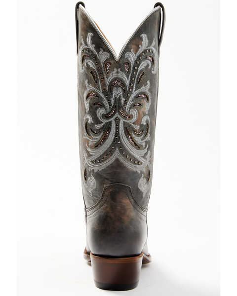 Image #5 - Shyanne Women's Iona Floral Studded Western Boots - Snip Toe , Grey, hi-res