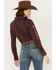 Image #4 - Ariat Women's Ancestry Print Team Kirby Long Sleeve Button-Down Western Shirt, Maroon, hi-res