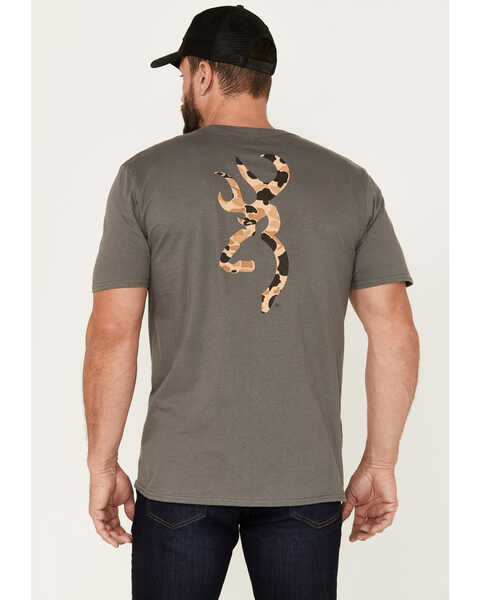 Browning Men's Duck Camo Buckmark Graphic Short Sleeve T-Shirt, Charcoal, hi-res