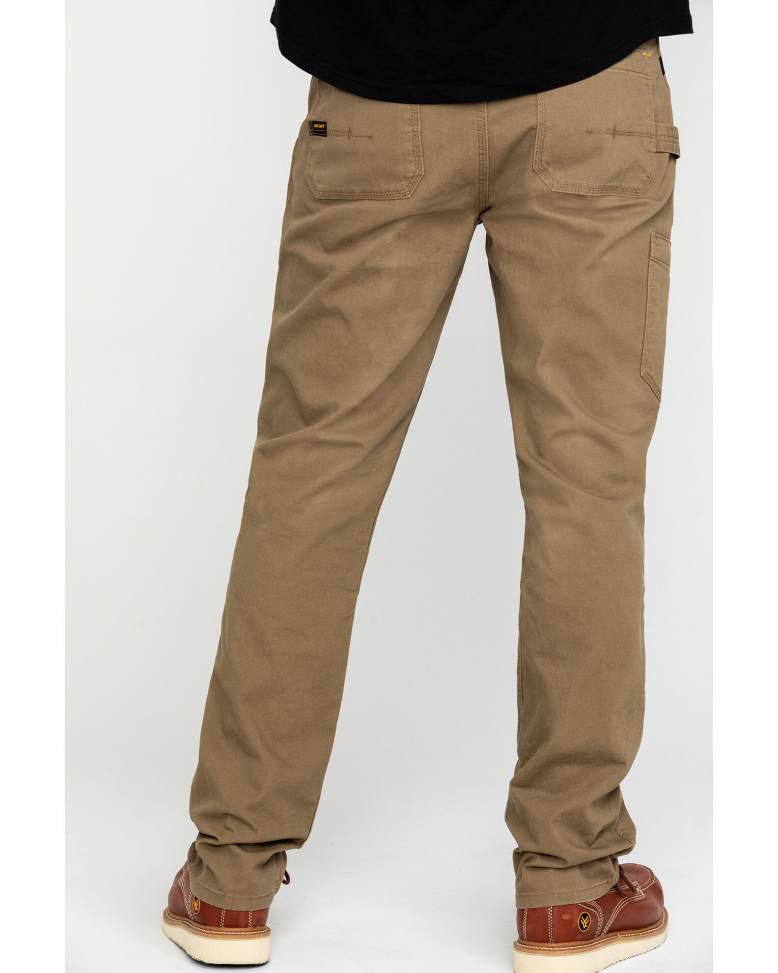 Image #2 - Ariat Men's Khaki Rebar M4 Made Tough Durastretch Double Front Straight Work Pants - Big, Beige/khaki, hi-res
