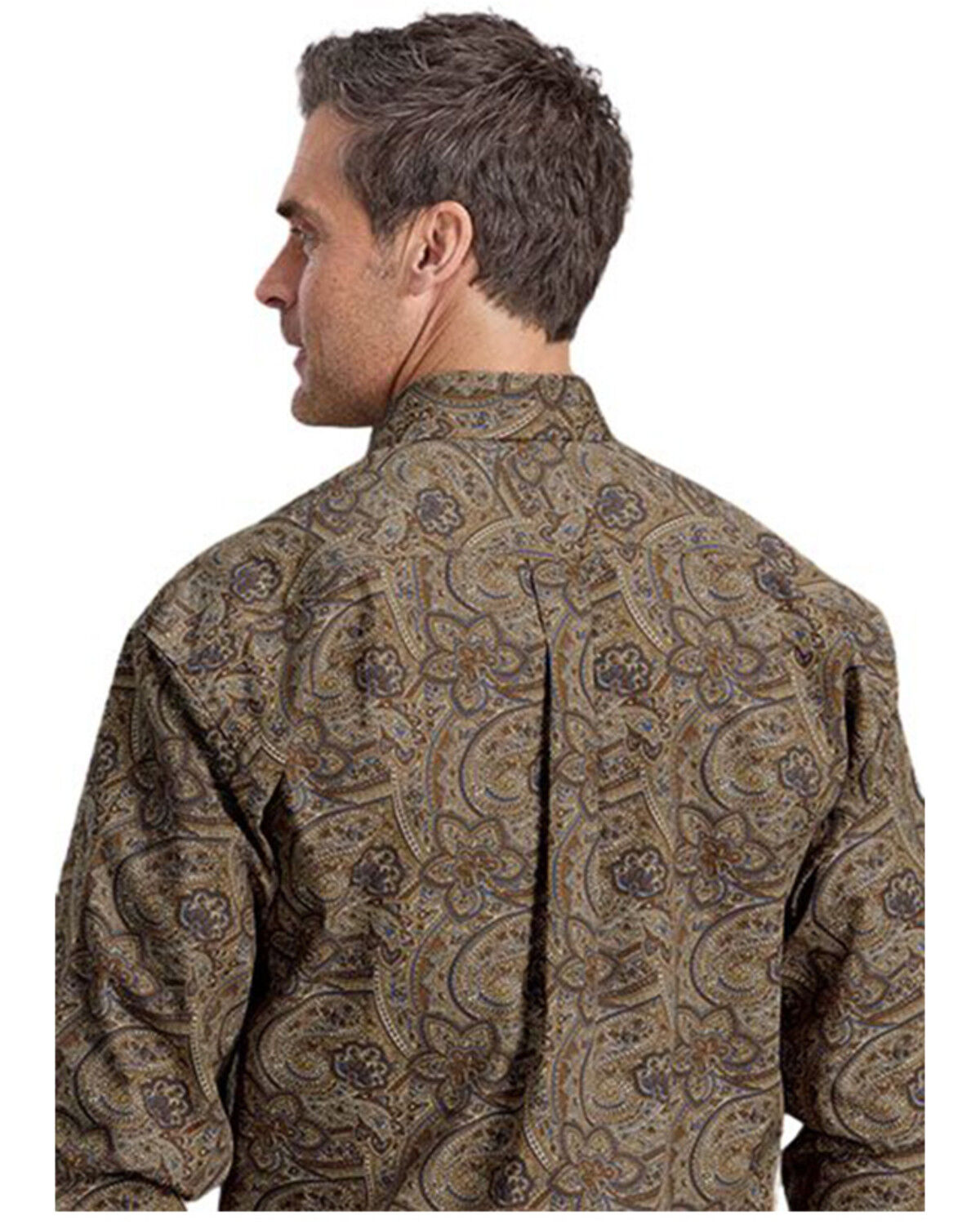 Image #2 - Stetson Men's Paisley Print Long Sleeve Button-Down Western Shirt, Brown, hi-res