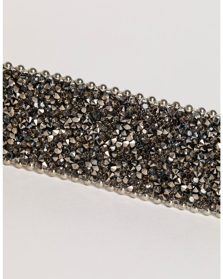 Shyanne Women's Silver Black Crystal Snap Cuff Bracelet, Black, hi-res