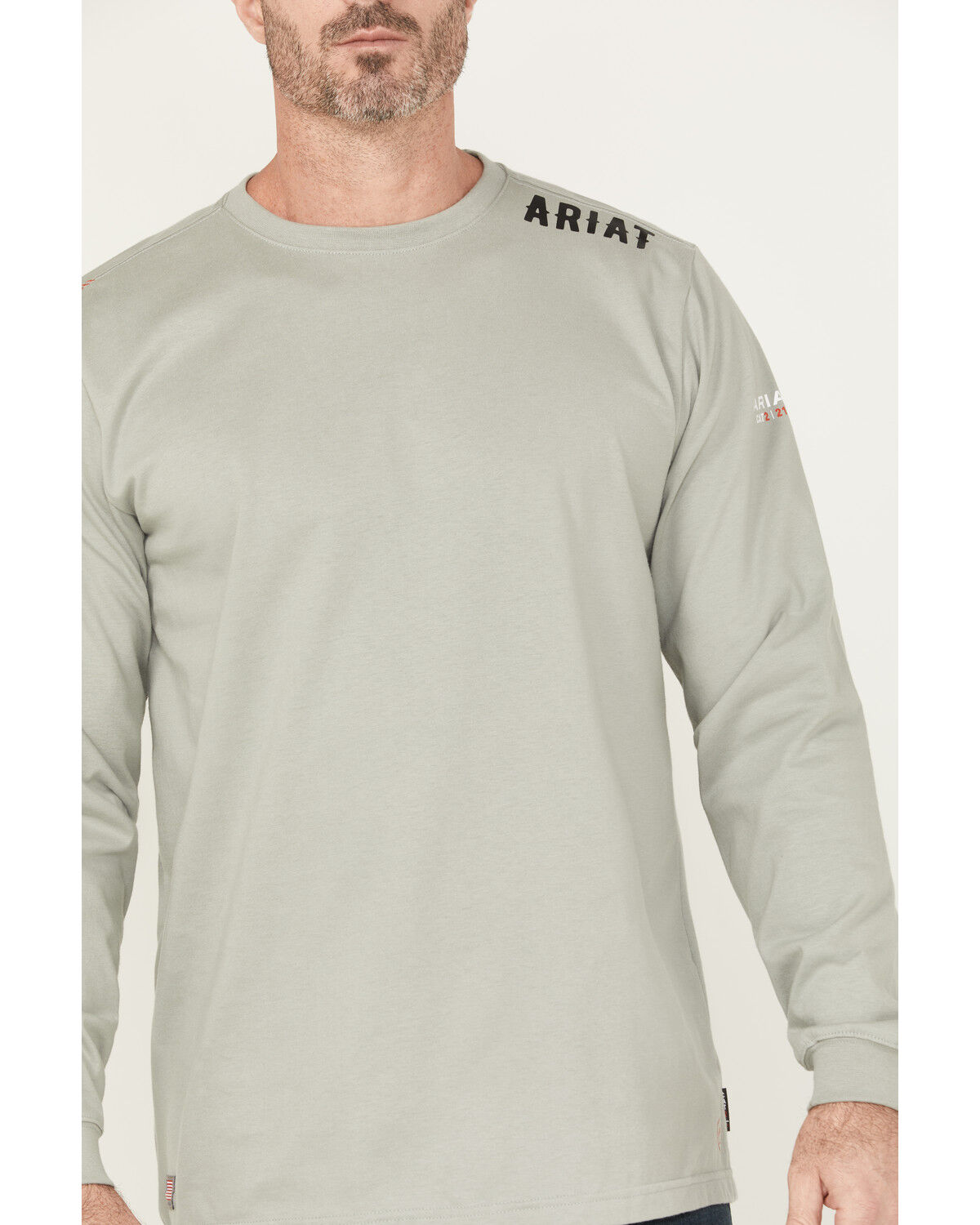 Image #4 - Ariat Men's FR Work Hard Live Free Short Sleeve Pocket Work Shirt, Dark Grey, hi-res