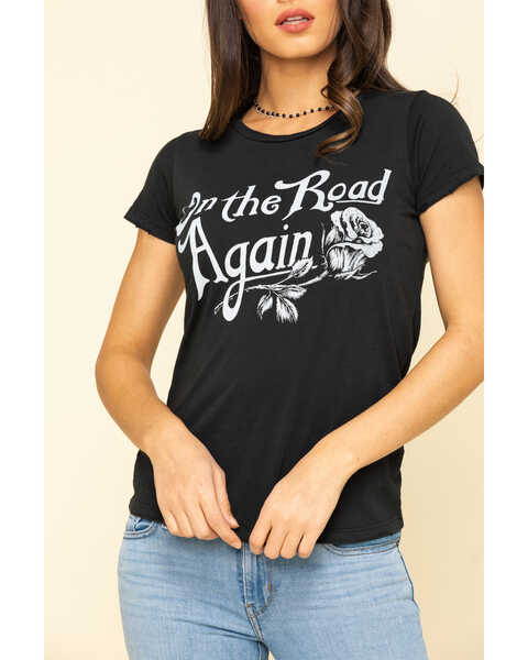 Image #4 - Bandit Brand Women's On The Road Again Graphic Short Sleeve Graphic Tee, Black, hi-res