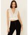 Image #1 - Molly Bracken Women's White Lace Crop Tank Top , , hi-res