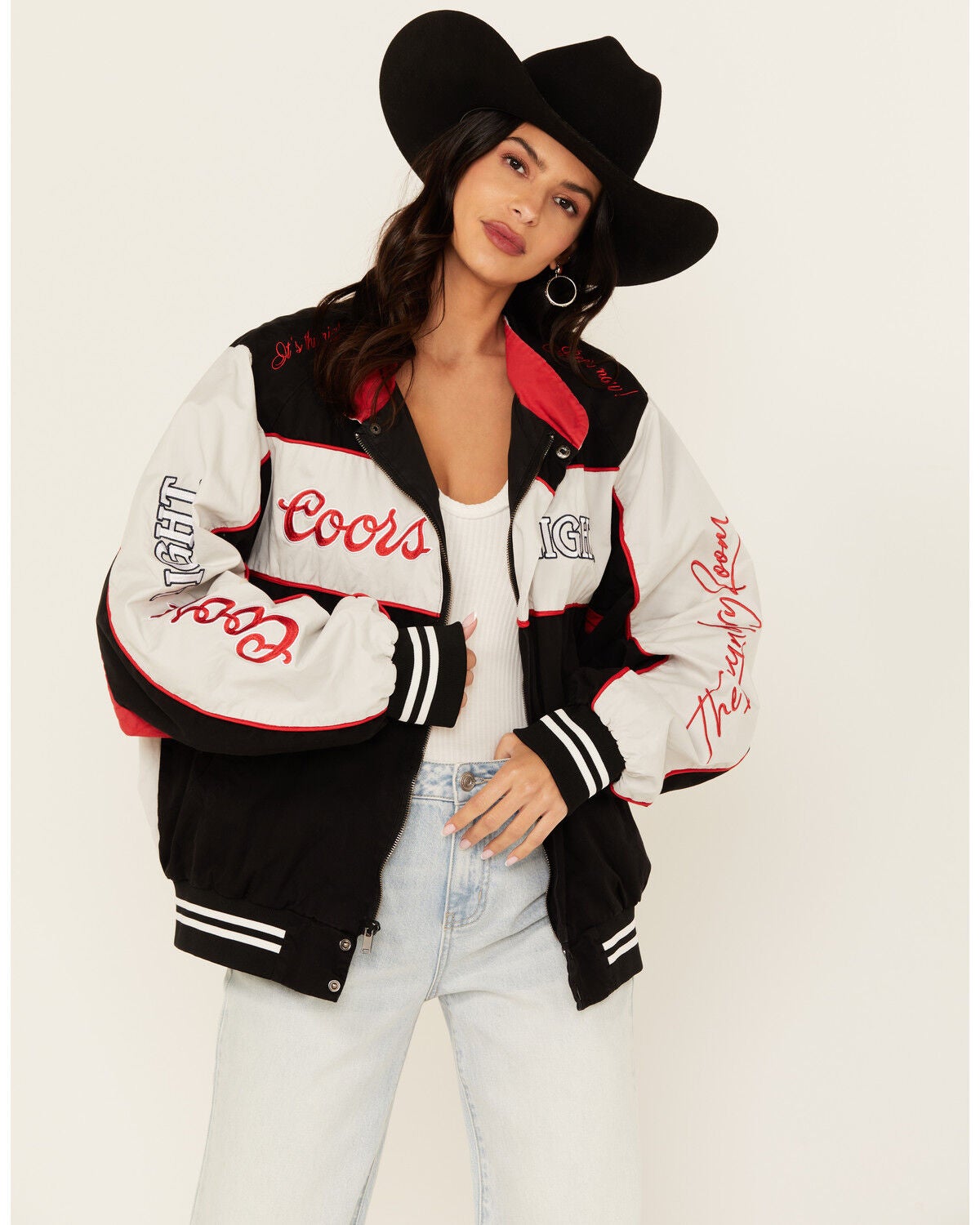The Laundry Room Women's Coors Logo Racing Jacket, Black, hi-res