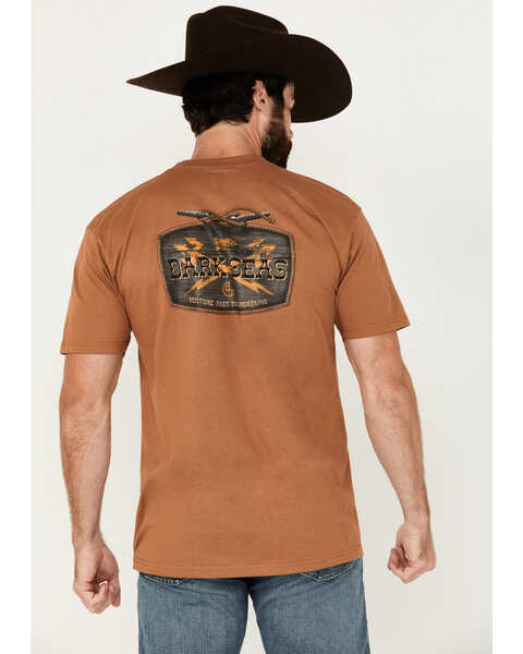Image #1 - Dark Seas Men's Boot Barn Exclusive Coastal Rancher Short Sleeve Graphic T-Shirt, Brown, hi-res