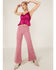 Image #4 - Shyanne Women's Fuchsia Satin Smocked Empire Cami, Fuchsia, hi-res