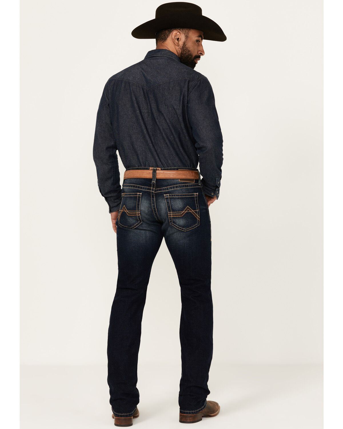 Image #3 - Ariat Men's M8 Dark Wash Modern Slim Stretch Denim Jeans, Dark Wash, hi-res