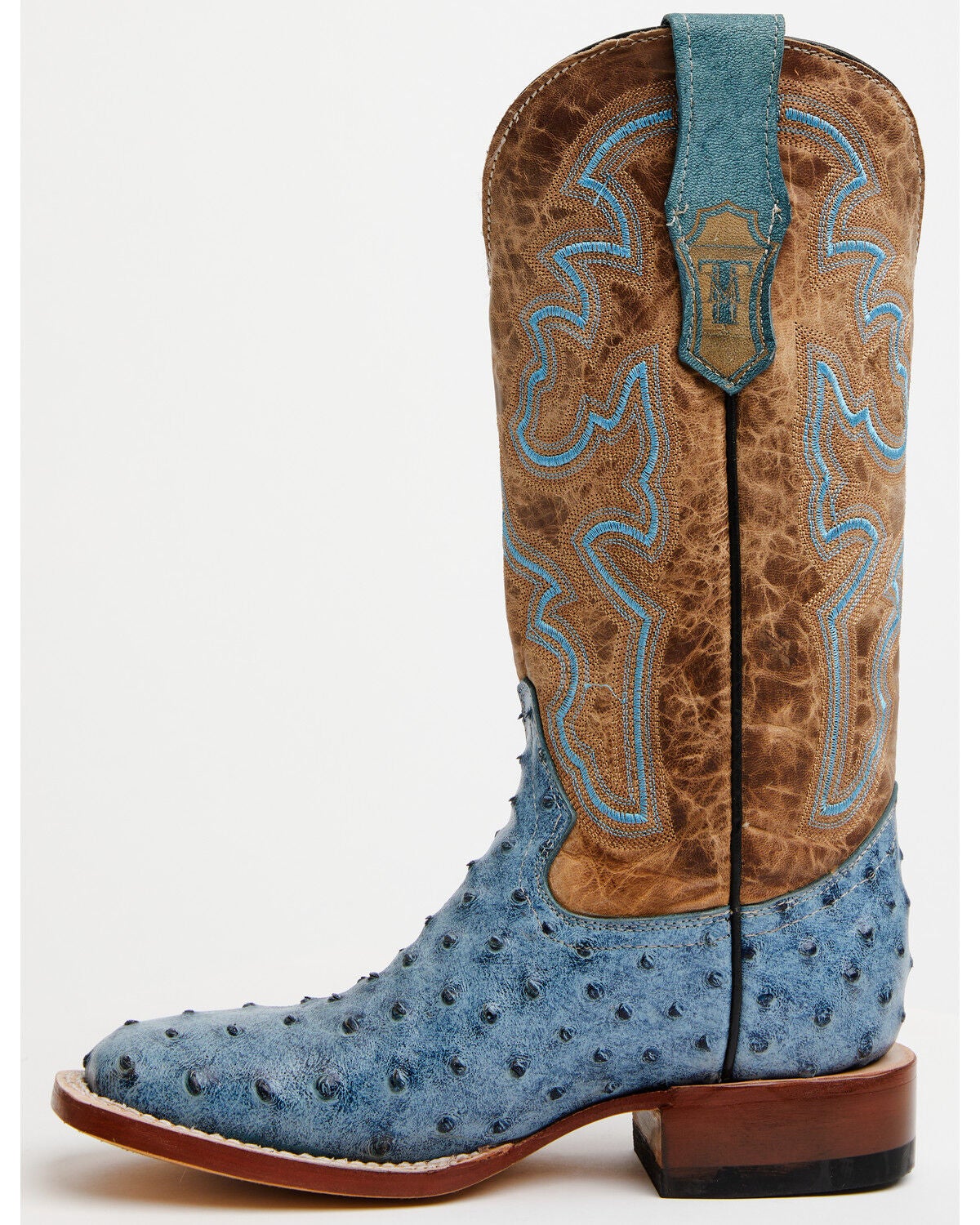 Image #3 - Tanner Mark Women's Bluebonnet Western Boots - Broad Square Toe, Blue, hi-res