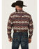 Image #4 - Rodeo Clothing Men's Southwestern Print Long Sleeve Snap Western Shirt, Burgundy, hi-res