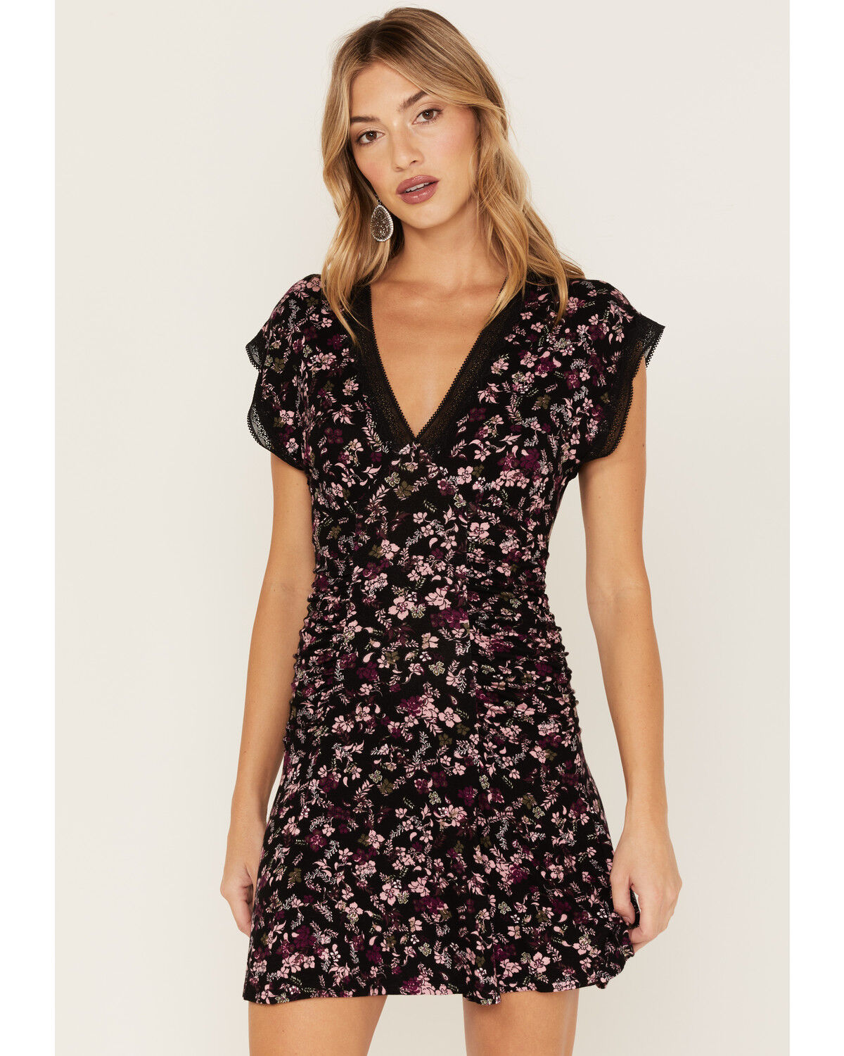 Image #1 - Idyllwind Women's Floral Print Ruched Dress, , hi-res