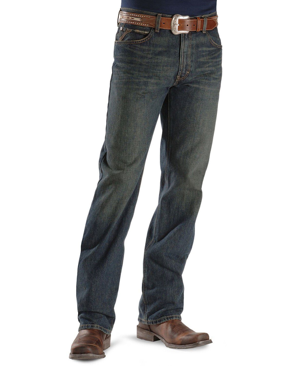 Image #2 - Ariat Men's M2 Swagger Medium Wash Relaxed Fit Bootcut Jeans, , hi-res
