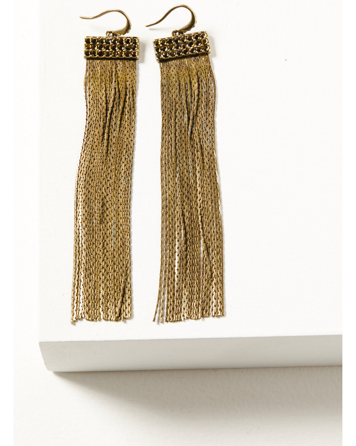 Image #1 - Wonderwest Women's Silky Fringe Earrings, Pewter, hi-res