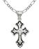 Montana Silversmiths Women's Silver & Black Filigree Cross Necklace, Silver, hi-res