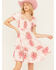 Image #1 - Ariat Women's Short Sleeve Floral Tier Sweetie Dress, Pink, hi-res