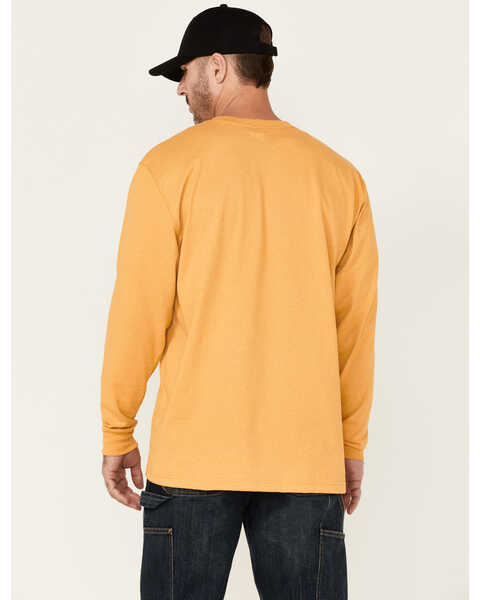 Image #4 - Carhartt Men's Loose Fit Heavyweight Long Sleeve Logo Pocket Work T-Shirt, Yellow, hi-res