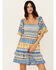 Image #1 - Flying Tomato Women's Southwestern Print Mini Dress, Blue, hi-res