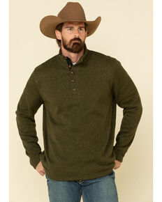 Stetson Men's Green Bonded Sweater Knit Pullover Sweatshirt , Green, hi-res