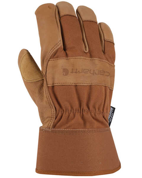 Image #1 - Carhartt Men's Insulated Grain Leather Safety Cuff Work Glove, Brown, hi-res