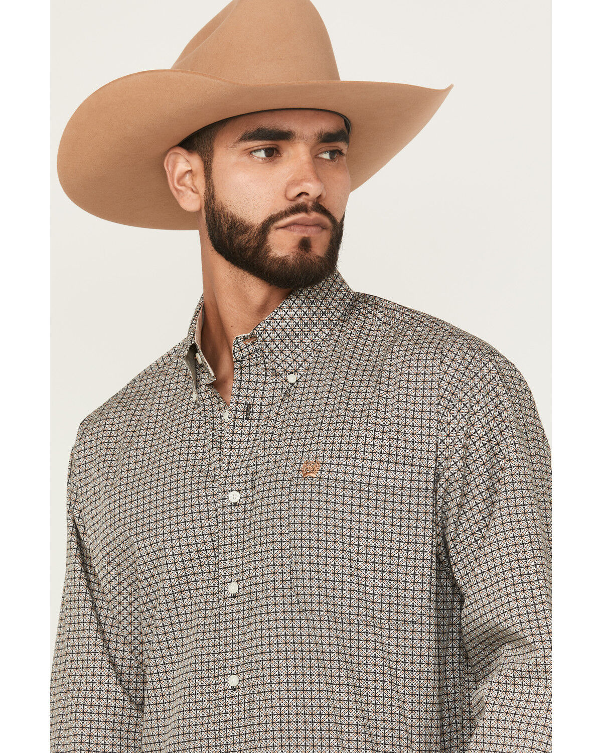 Image #2 - Cinch Men's Floral Geo Print Long Sleeve Button-Down Western Shirt, Multi, hi-res