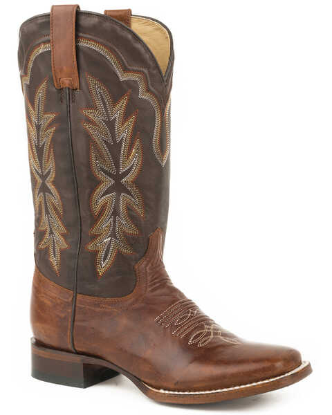Stetson Women's Dark Brown Jessica Western Boots - Broad Square Toe , Brown, hi-res