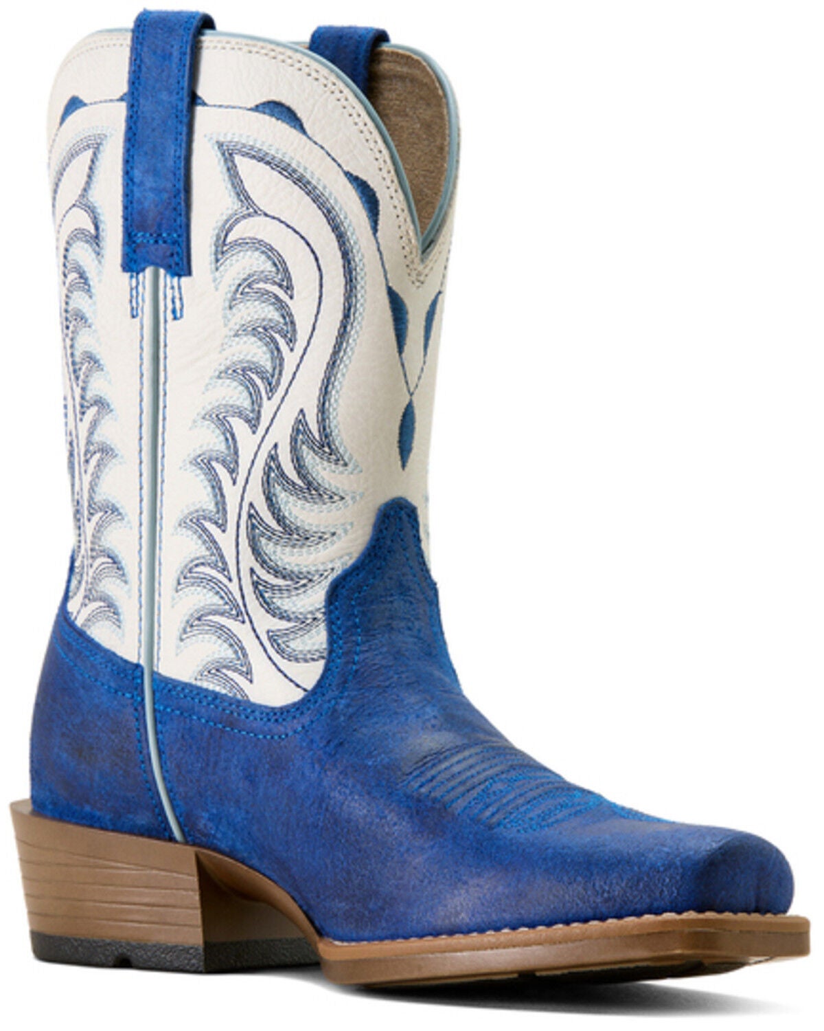 Ariat Women's Salina Performance Western Boots - Square Toe, Blue/white, hi-res