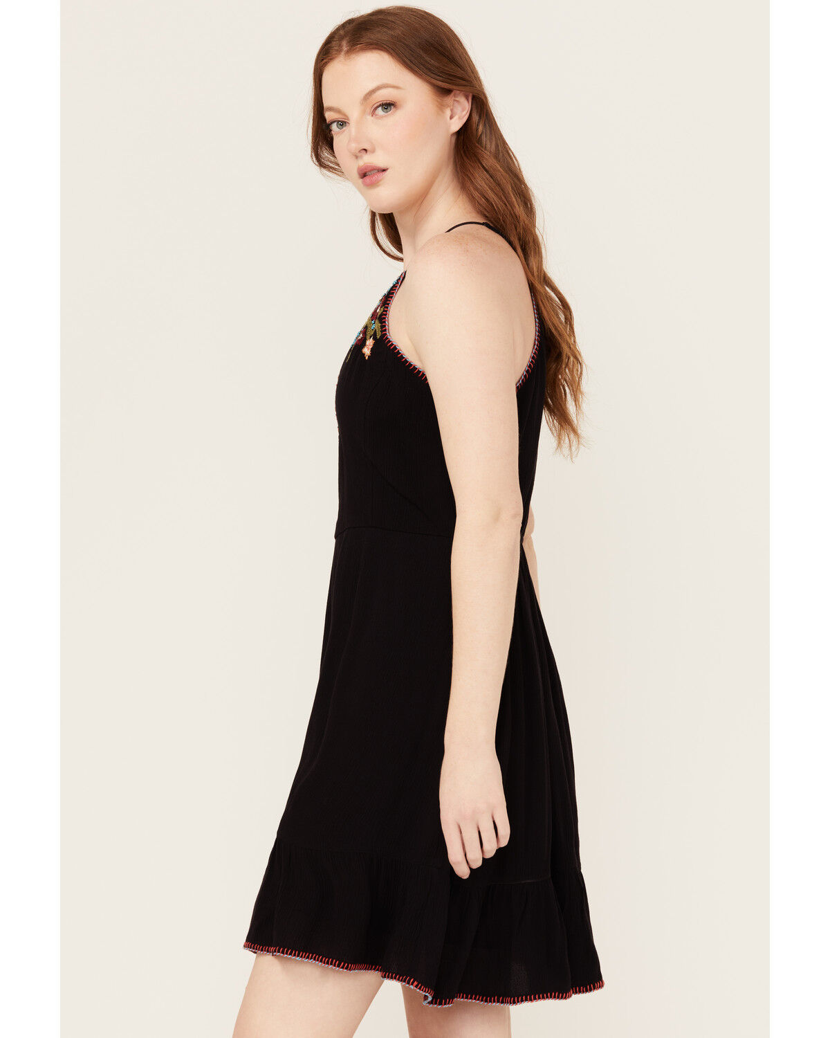 Image #2 - Idyllwind Women's Wolfeboro Embroidered And Beaded Halter Mini Dress, Black, hi-res