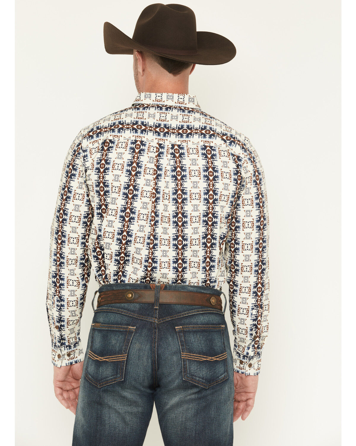 Image #4 - Cody James Men's Wild Prairie Southwestern Print Long Sleeve Button-Down Stretch Western Shirt, Tan, hi-res