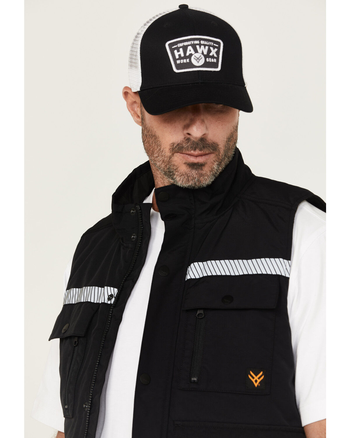 Image #2 - Hawx Men's Reflective Insulated Canvas Work Vest, Black, hi-res