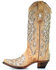 Corral Women's Glitter Floral Inlay Western Boots - Snip Toe, Beige/khaki, hi-res