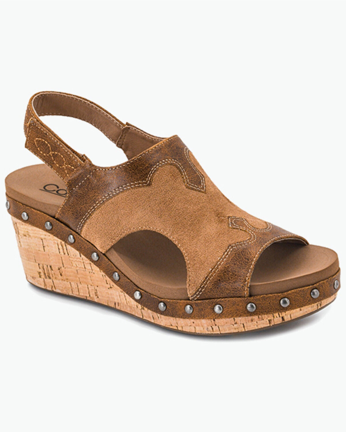 Corkys Women's Hey Stranger Wedge Sandals, Brown, hi-res